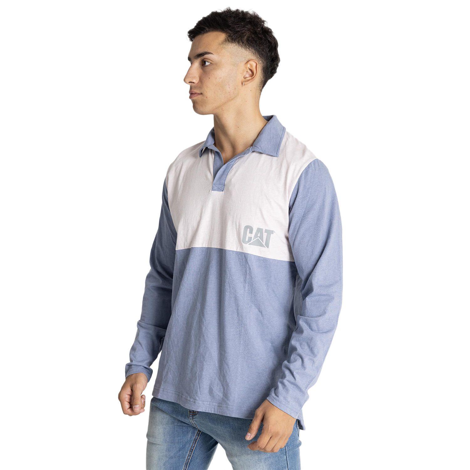 Polera Polo Hombre Natural Dye L/S Polo Azul-1