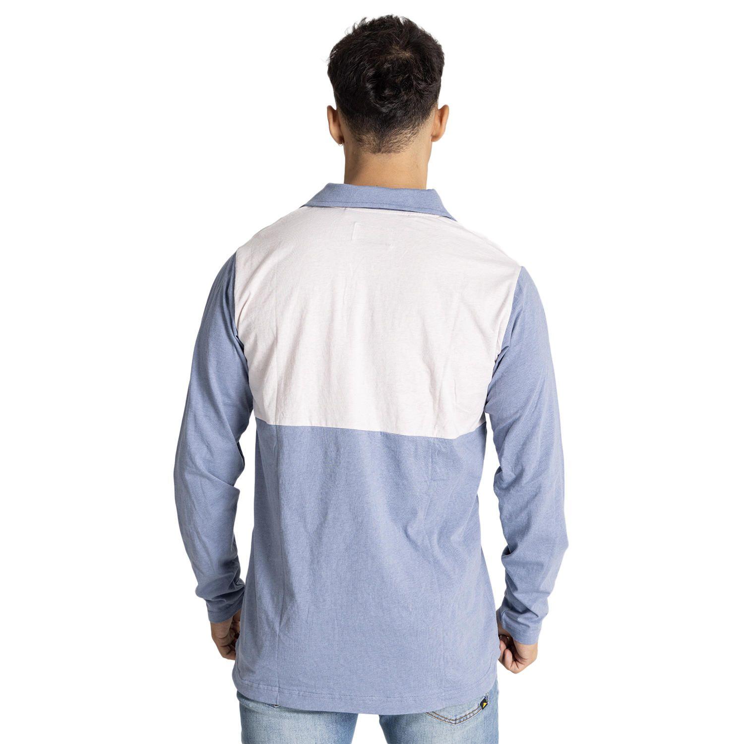 Polera Polo Hombre Natural Dye L/S Polo Azul-3
