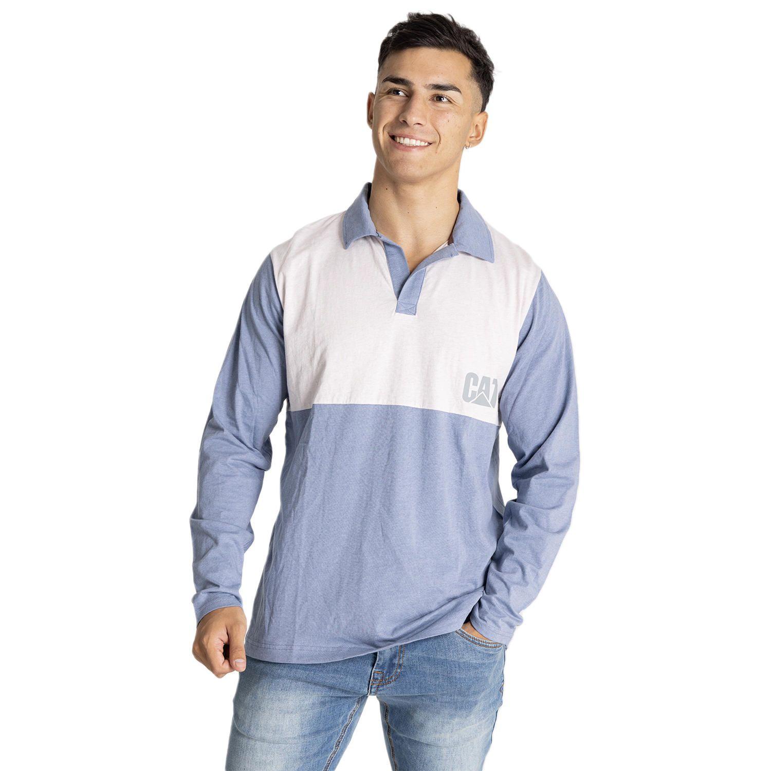 Polera Polo Hombre Natural Dye L/S Polo Azul-0