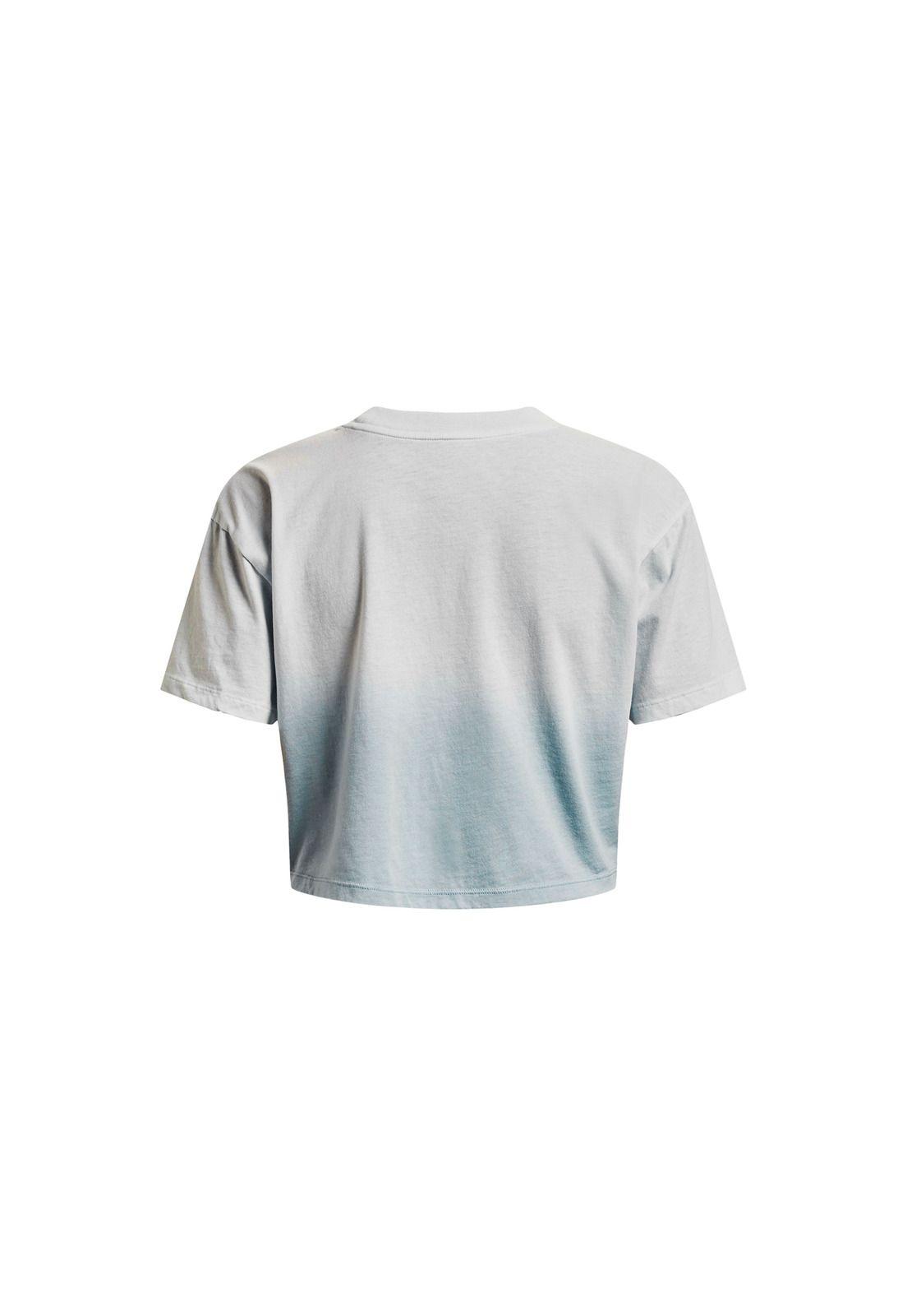 Polera M/C Training Branded Dip Dye Crop Gris Mujer-1