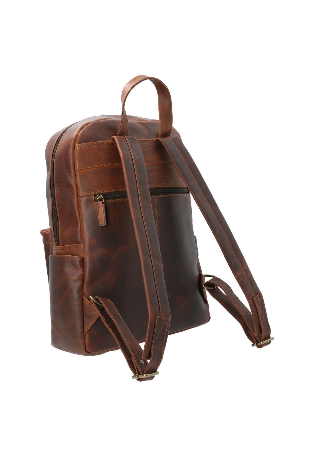 Mochila Cuero Hombre St Ethan Back Café-3