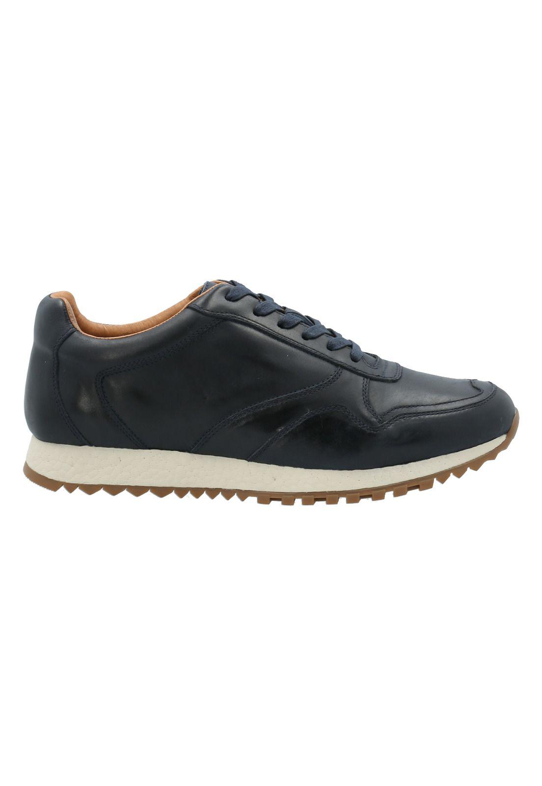 Zapatilla Cuero Hombre Fleir Azul -0