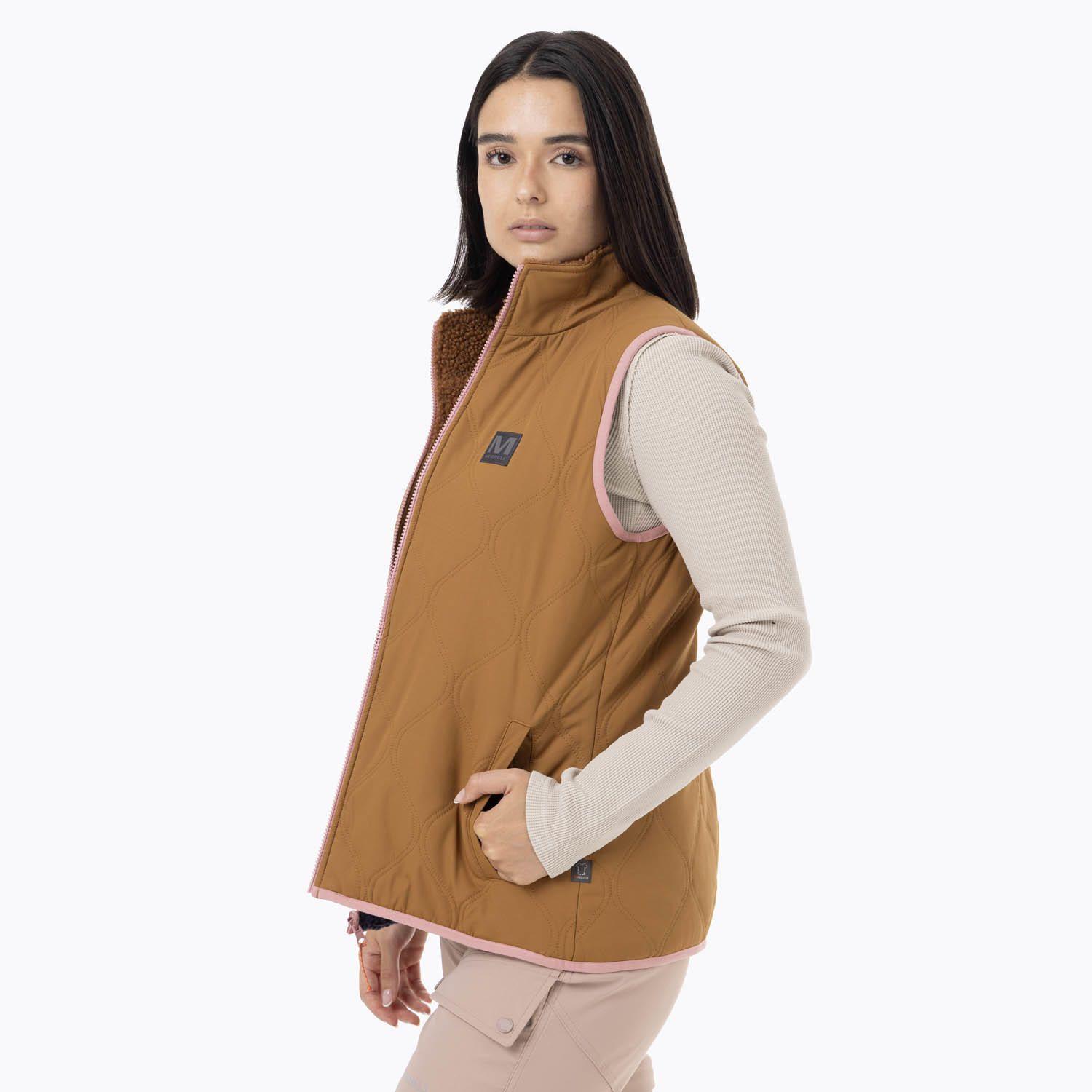 Polar Sin Mangas Mujer Sherpa Reversible Azul-8