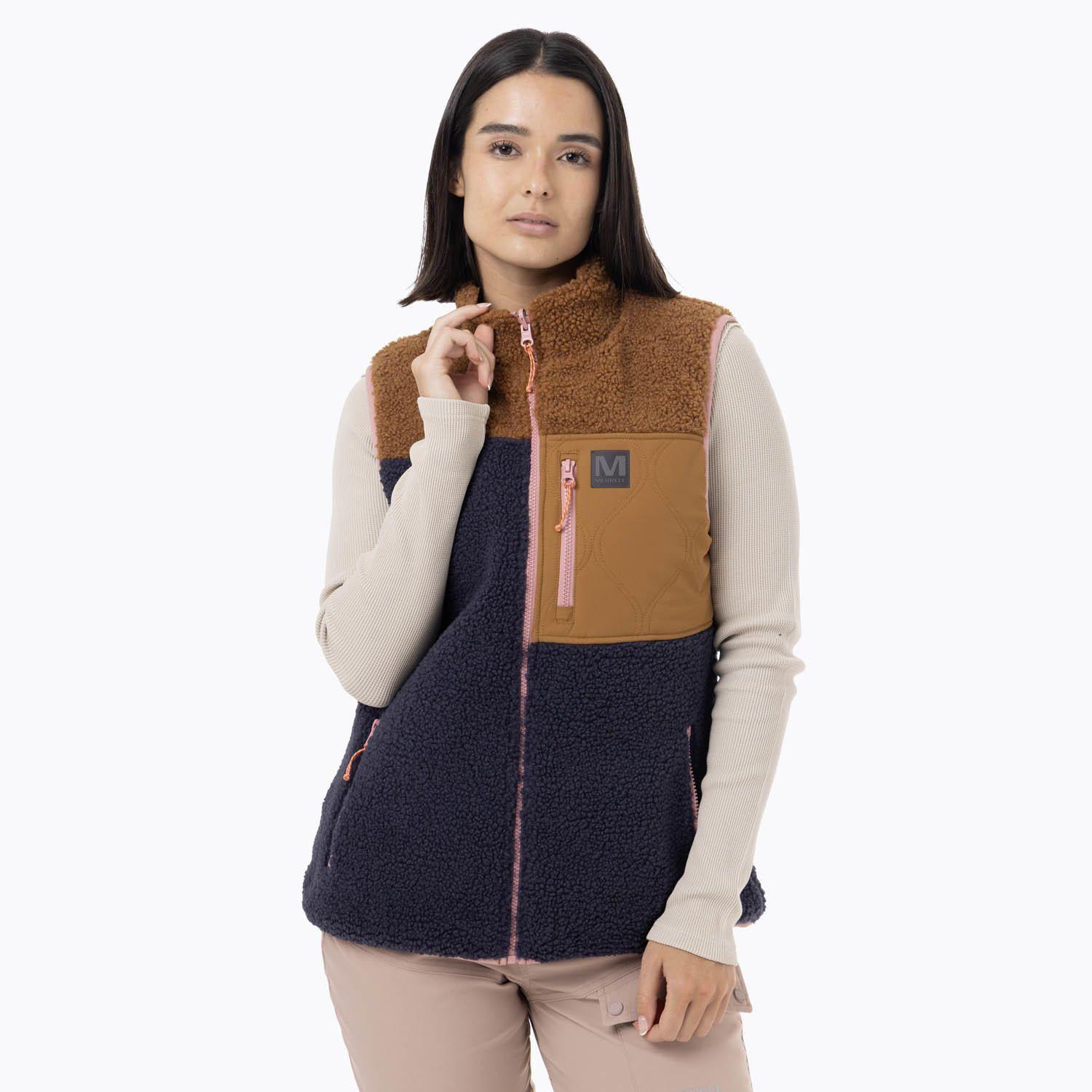 Polar Sin Mangas Mujer Sherpa Reversible Azul-3
