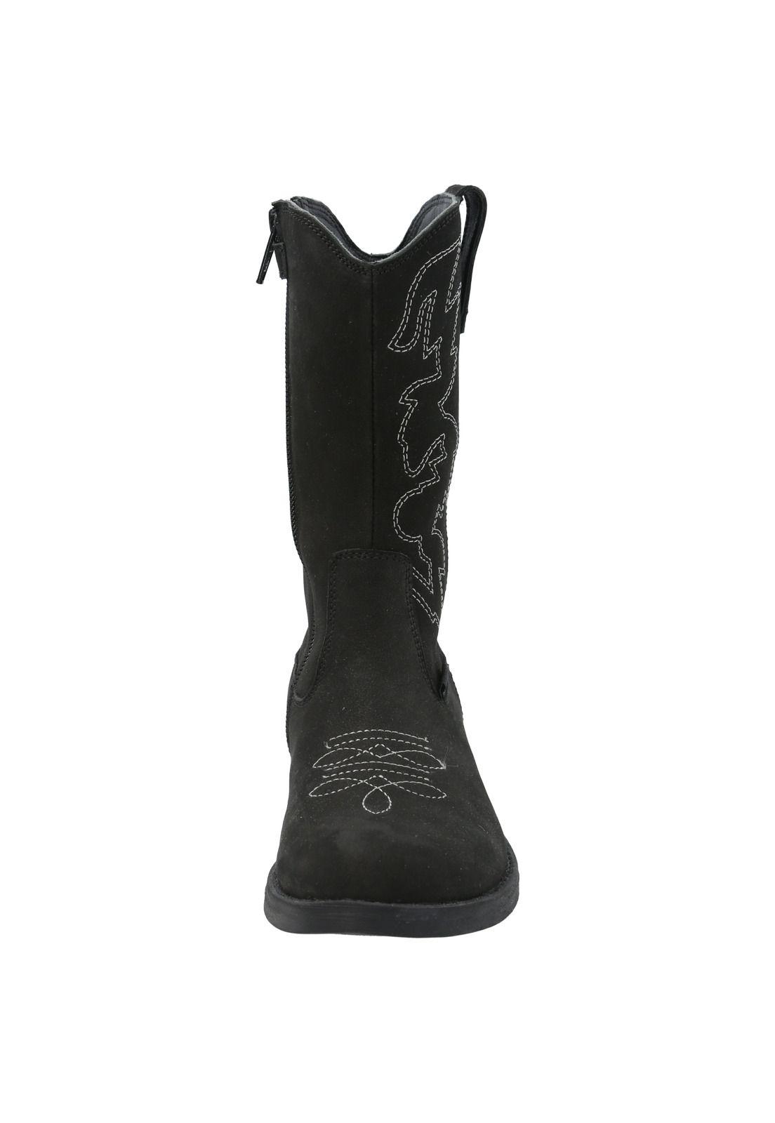 Bota Cuero Niña New Texas Negro-3
