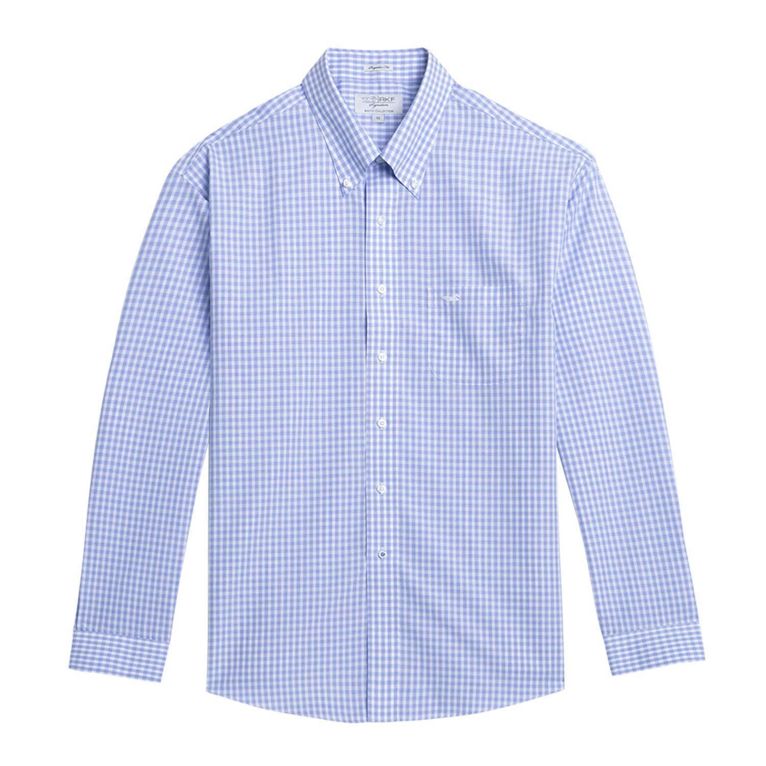 Camisa Hombre Algodón Libre de Arrugas Celeste-0