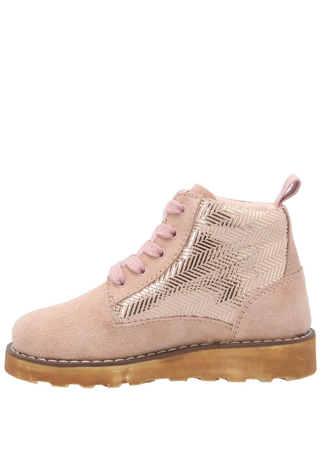 Botín Cuero Niña Fallbroke Rosado-5