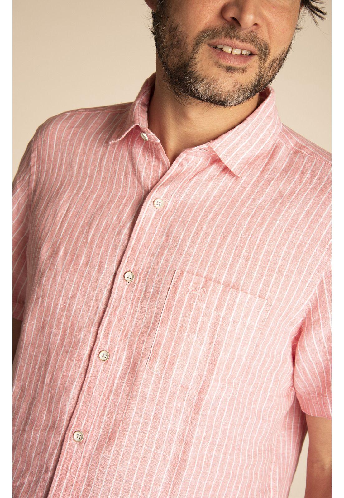 Camisa Lino Orgánico Hombre Stripeshrt Multi-3