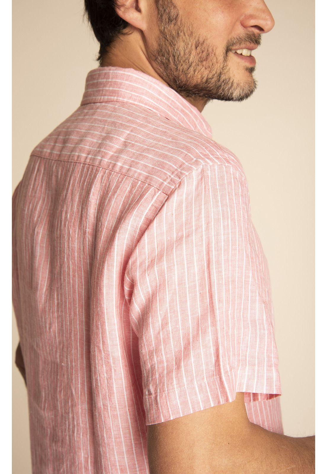 Camisa Lino Orgánico Hombre Stripeshrt Multi-4