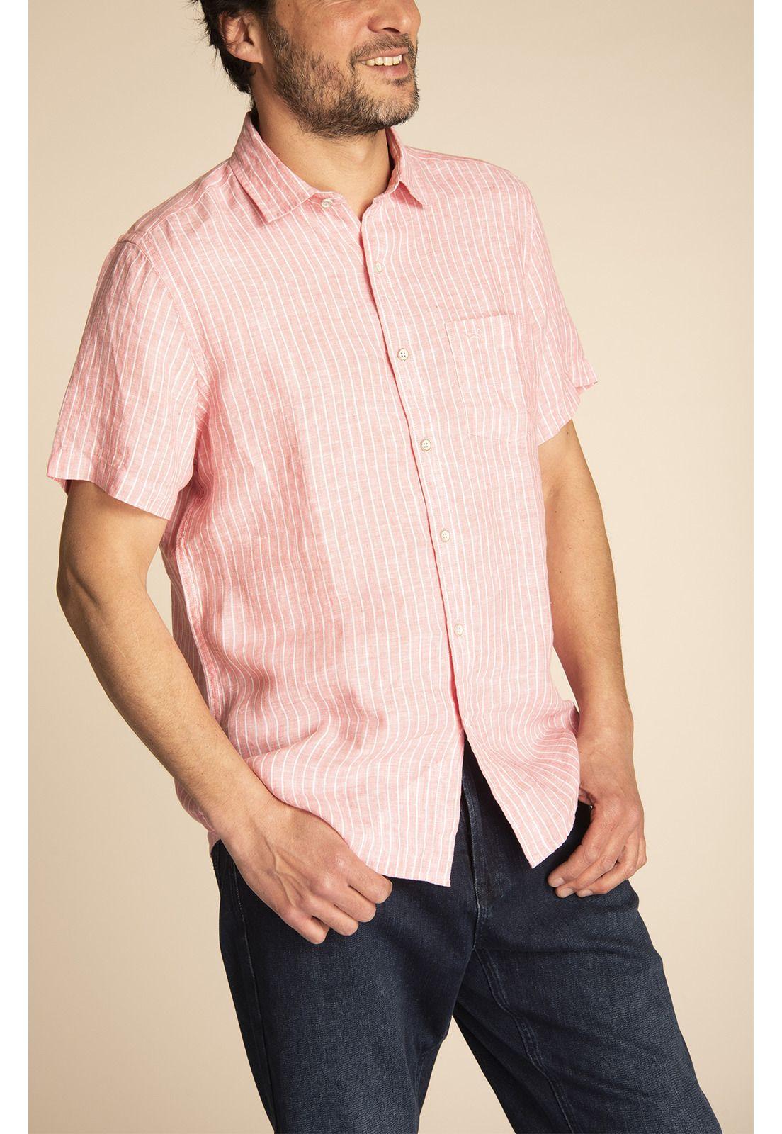 Camisa Lino Orgánico Hombre Stripeshrt Multi-5