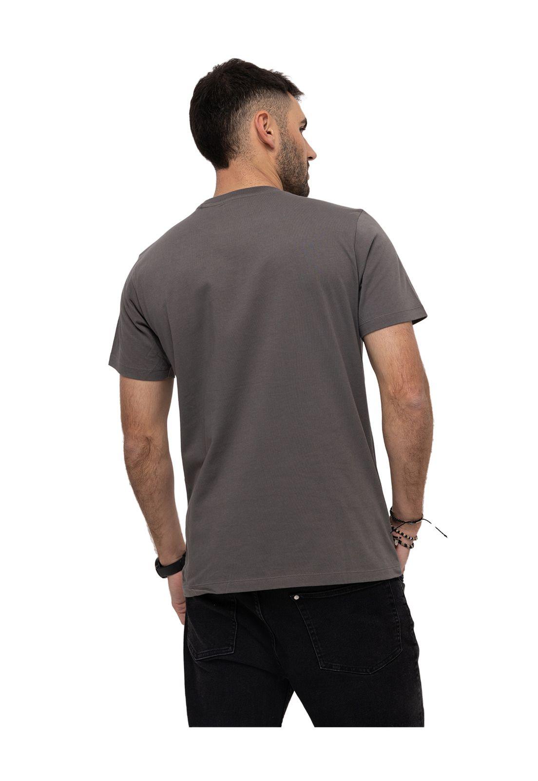 Polera M/C Retro Sport Graphic Gris Hombre-4