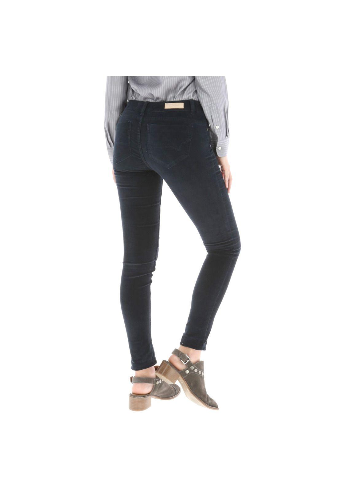 Pantalón Mujer Algodón Gamal Azul Petróleo-1