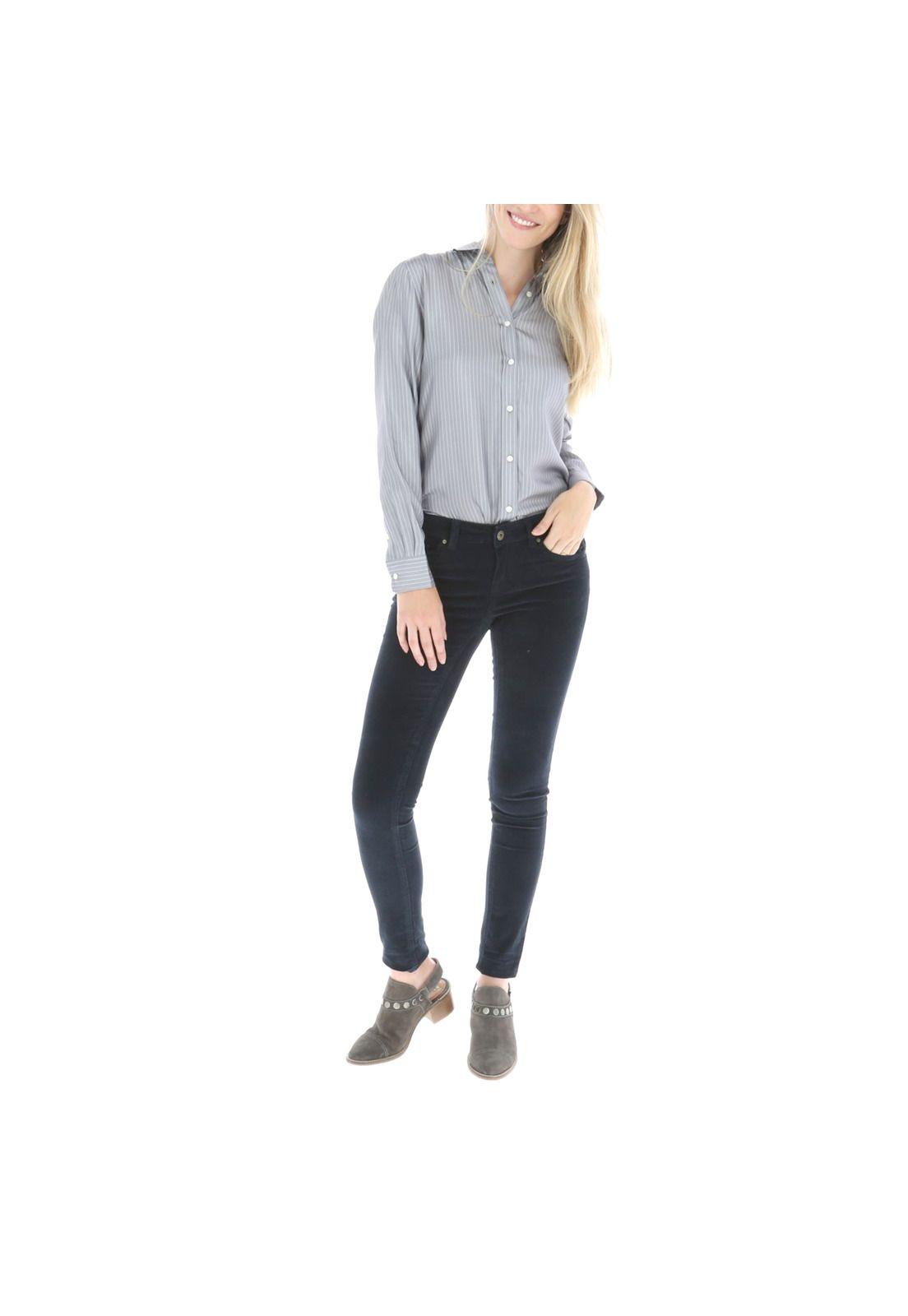 Pantalón Mujer Algodón Gamal Azul Petróleo-4