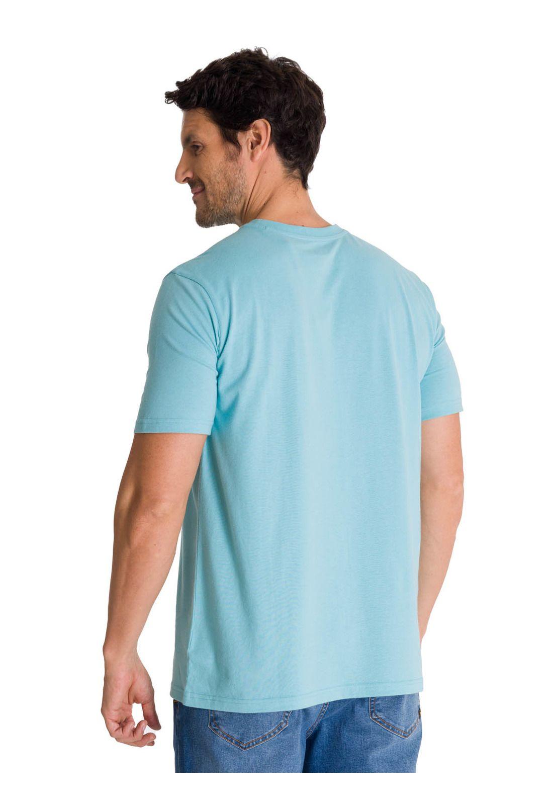 Polera Manga Corta Hombre Logoerpillar Celeste-3