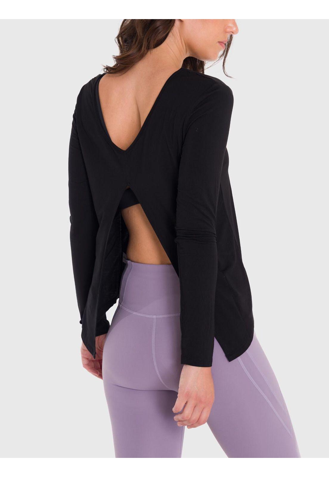 Polera Mujer Modal Round Neck Negra-1