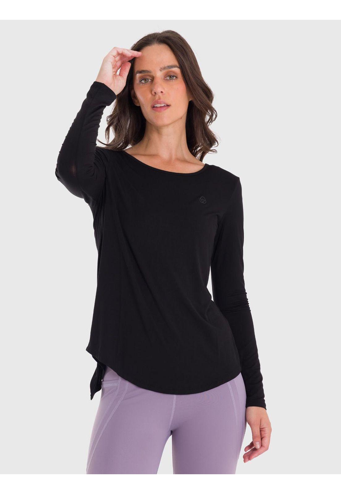 Polera Mujer Modal Round Neck Negra-4