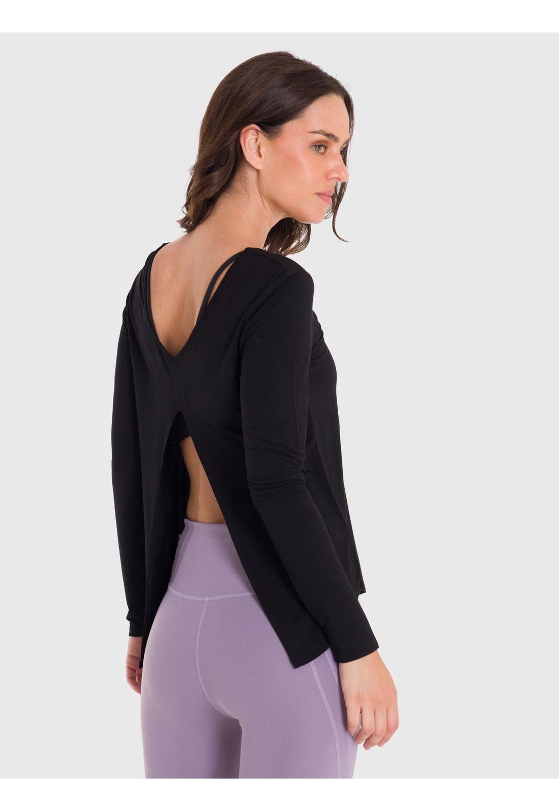 Polera Mujer Modal Round Neck Negra-5