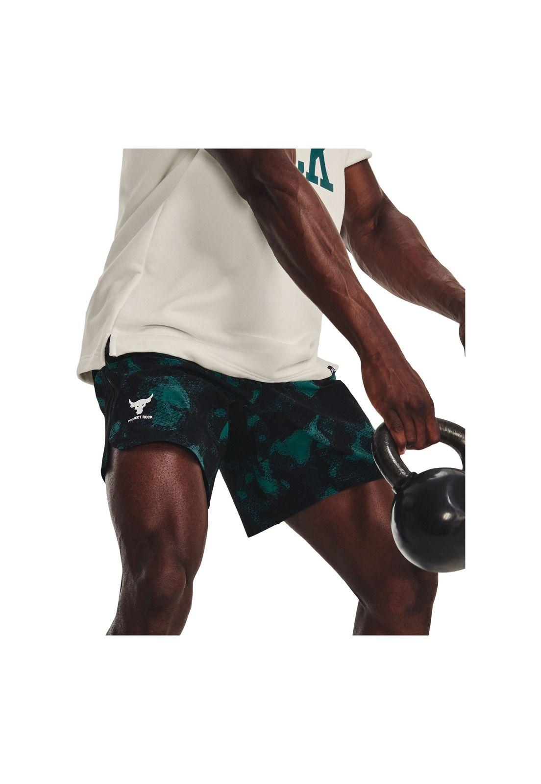 Short Train Project Rock Printed Woven Negro Hombre-3