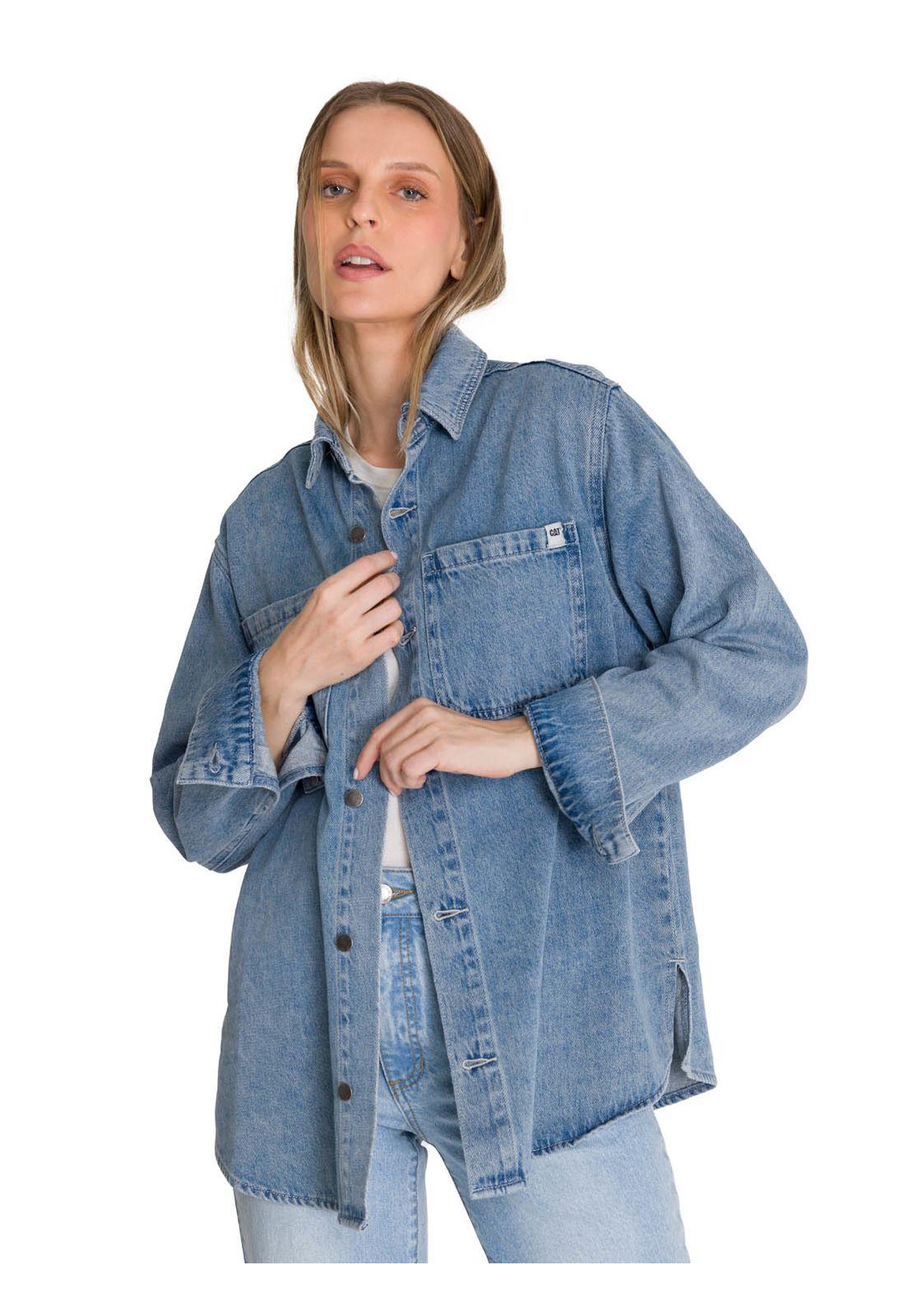 Chaqueta Oversized Mujer Denim Azul-1
