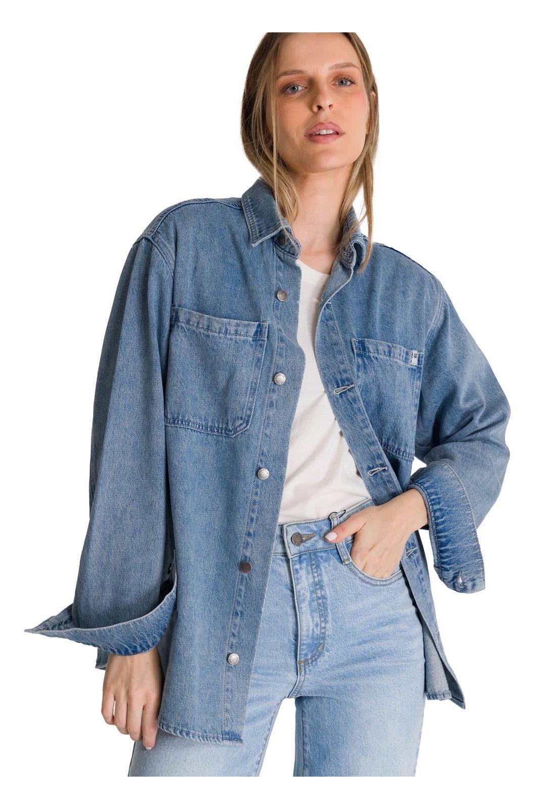 Chaqueta Oversized Mujer Denim Azul-3