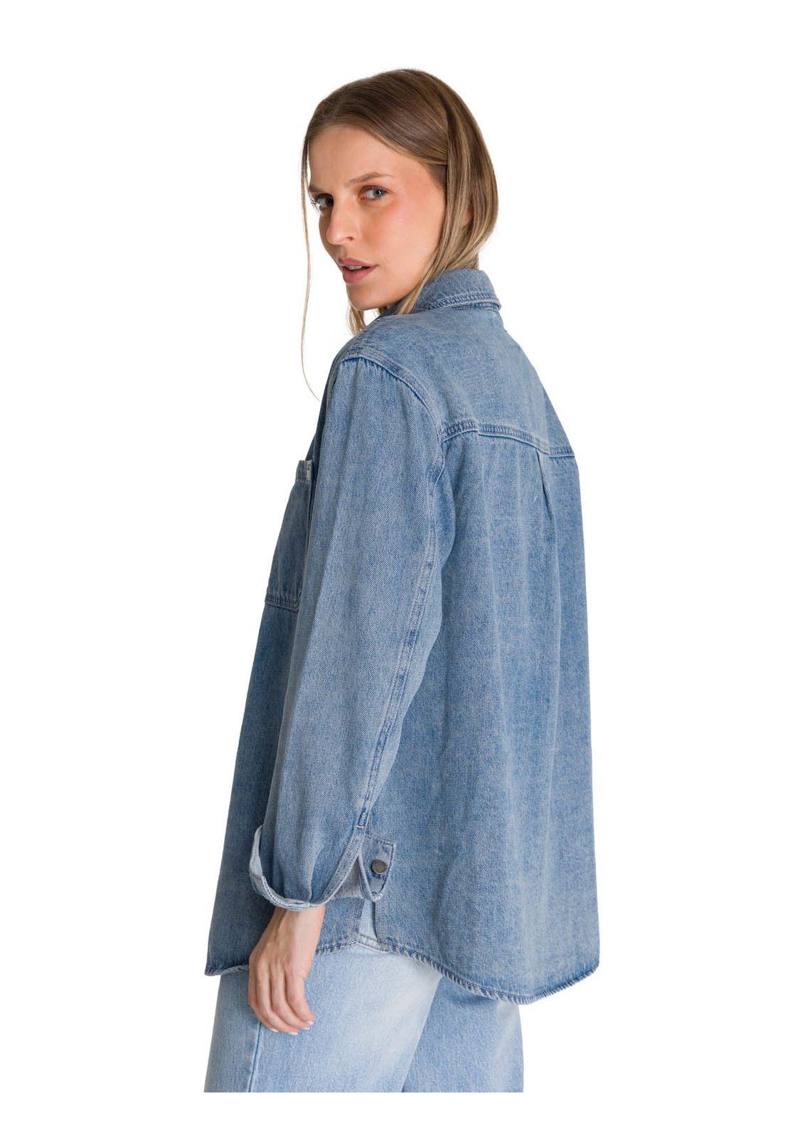 Chaqueta Oversized Mujer Denim Azul-4