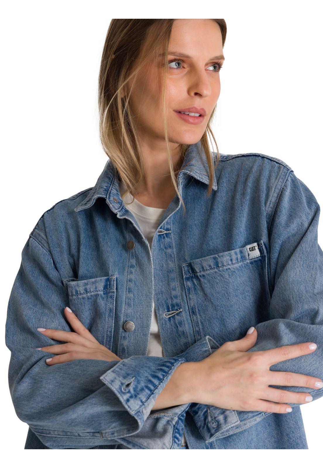 Chaqueta Oversized Mujer Denim Azul-5