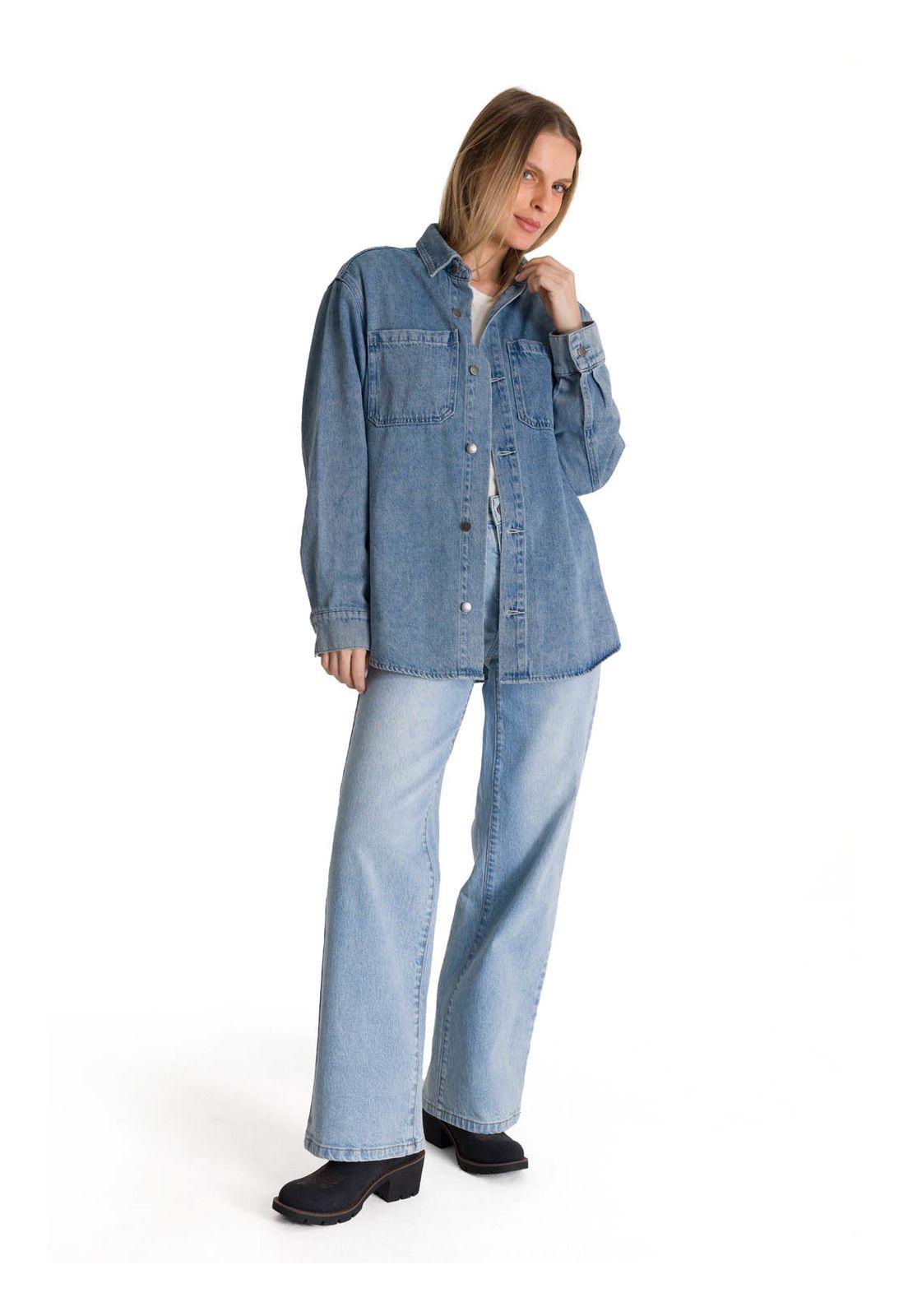 Chaqueta Oversized Mujer Denim Azul-6