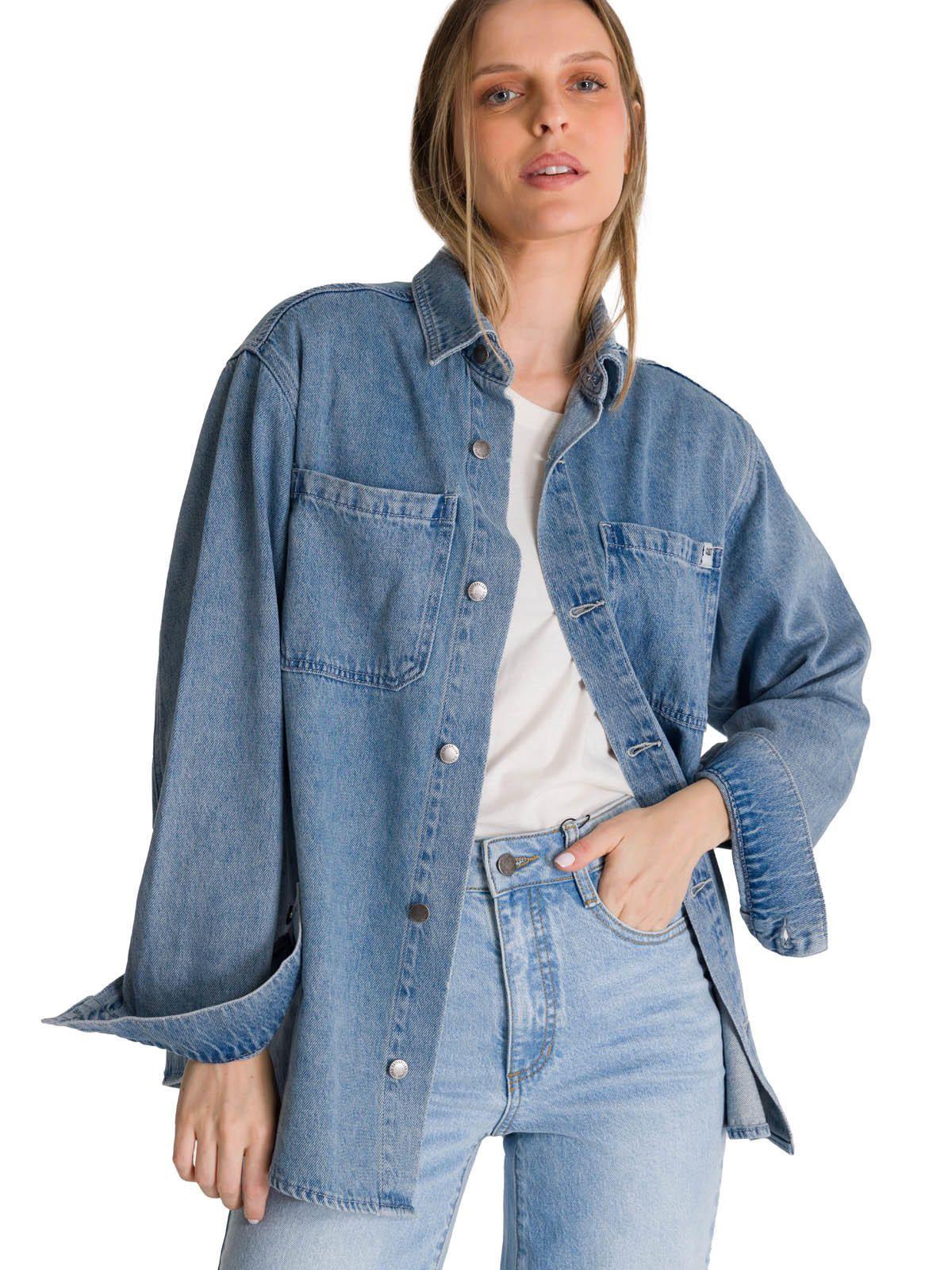 Chaqueta Oversized Mujer Denim Azul-3