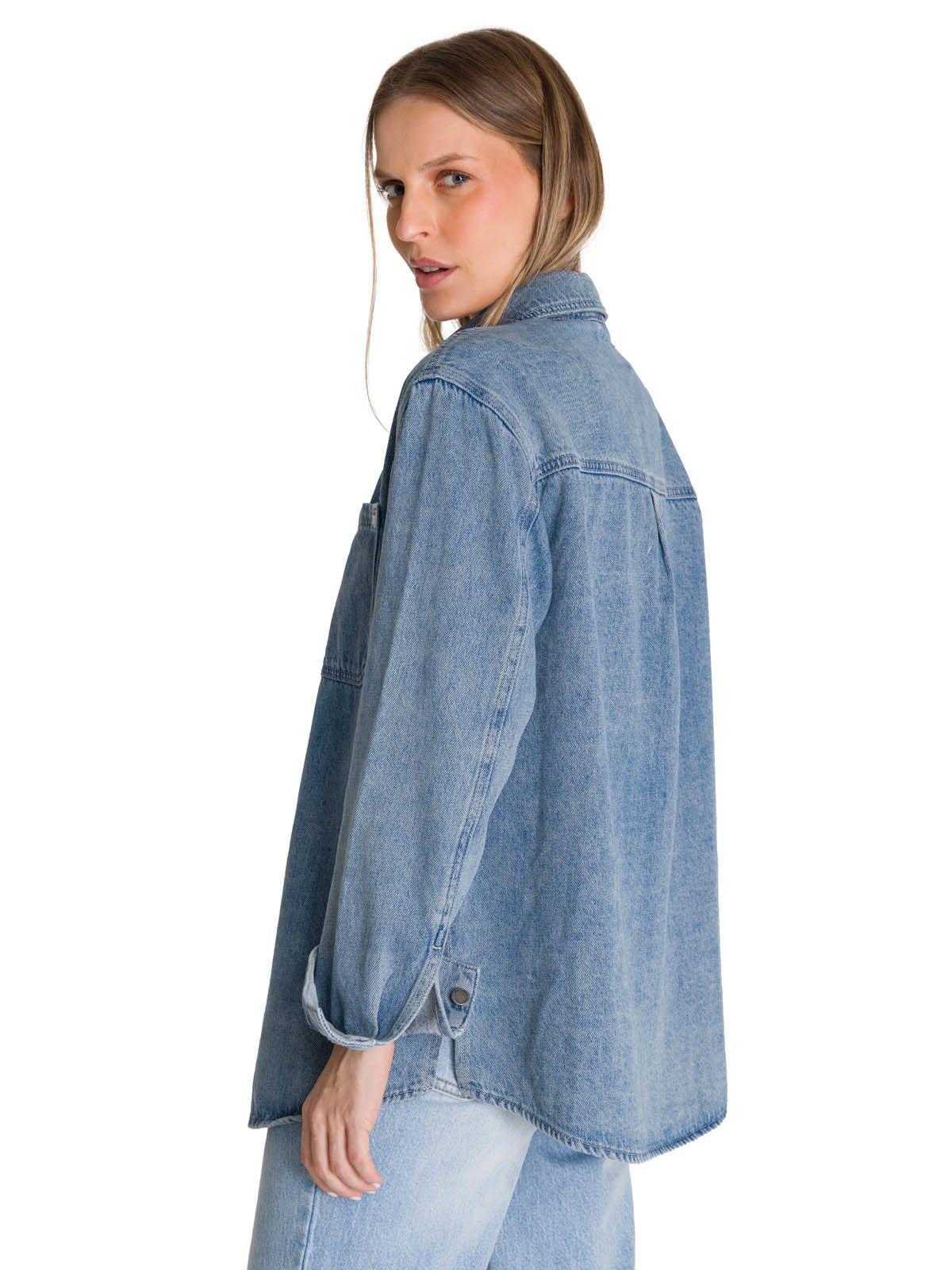 Chaqueta Oversized Mujer Denim Azul-4