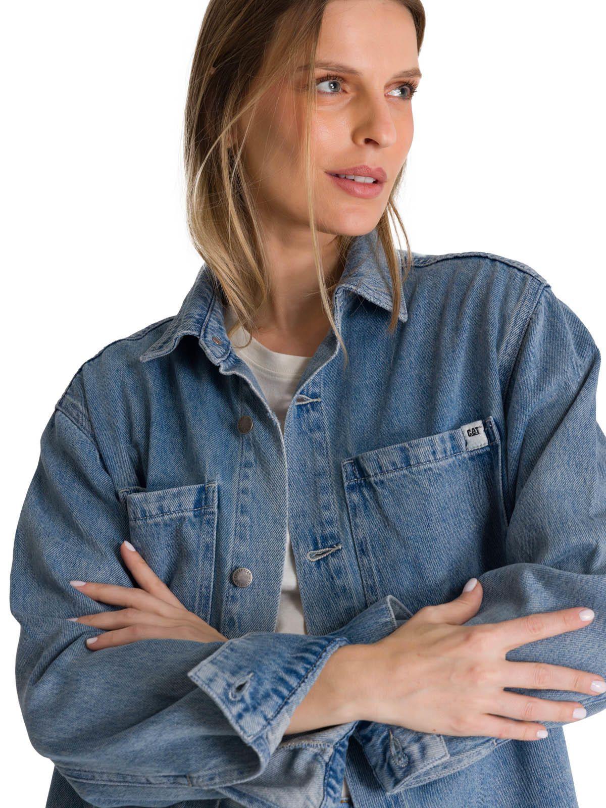 Chaqueta Oversized Mujer Denim Azul-5