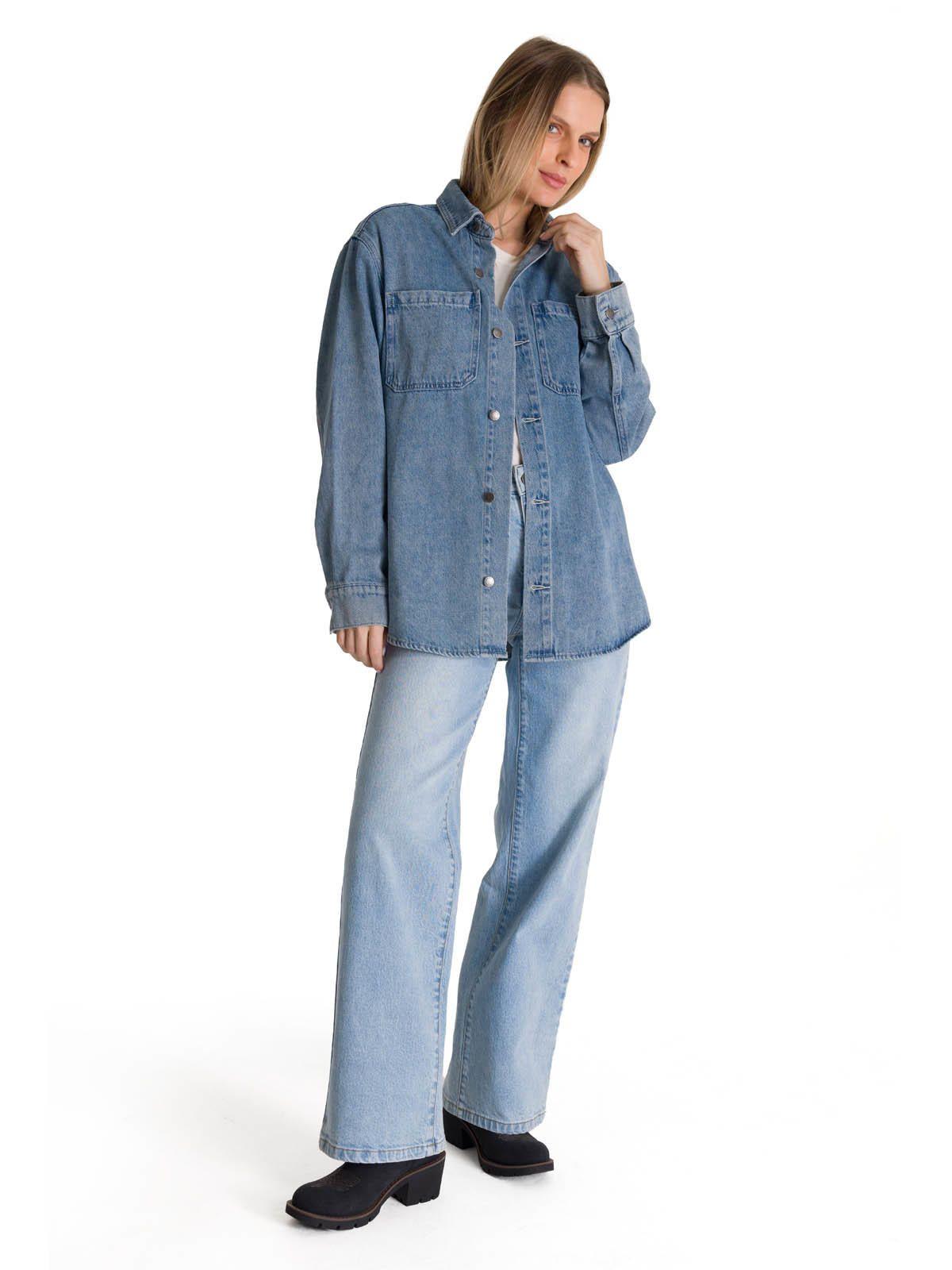 Chaqueta Oversized Mujer Denim Azul-6