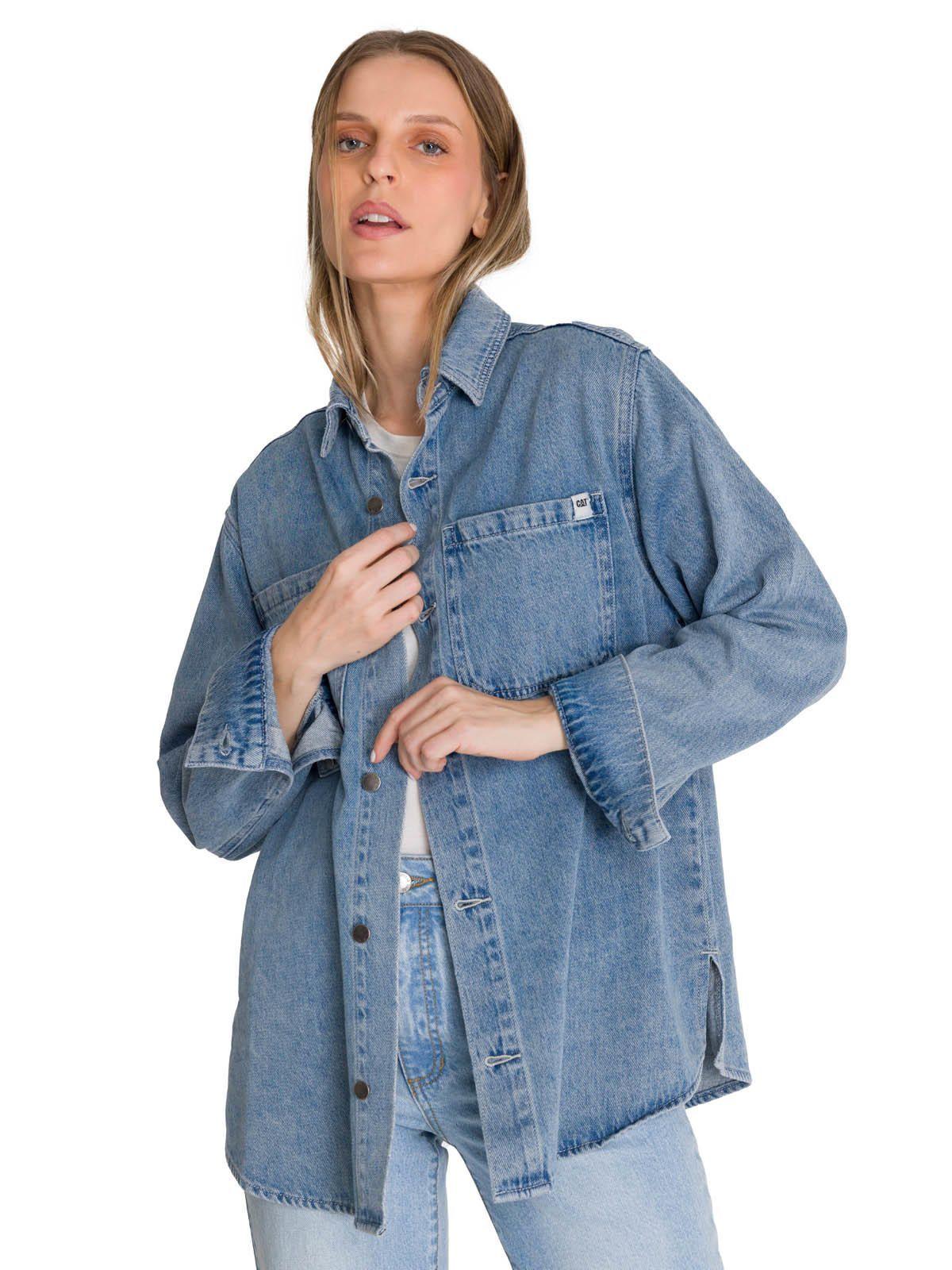 Chaqueta Oversized Mujer Denim Azul-1