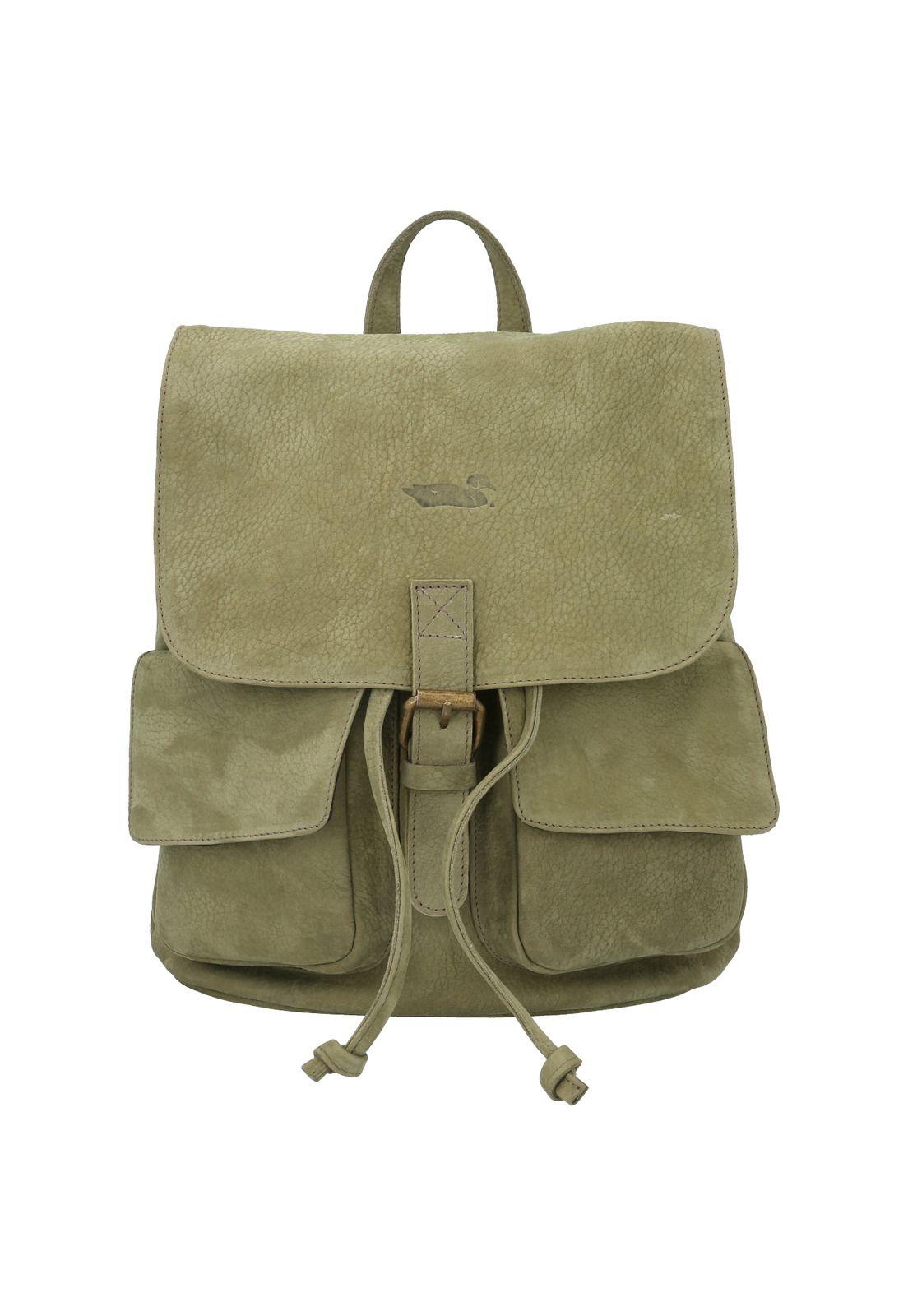 Mochila Cuero Mujer Rkf Backpack Verde-0