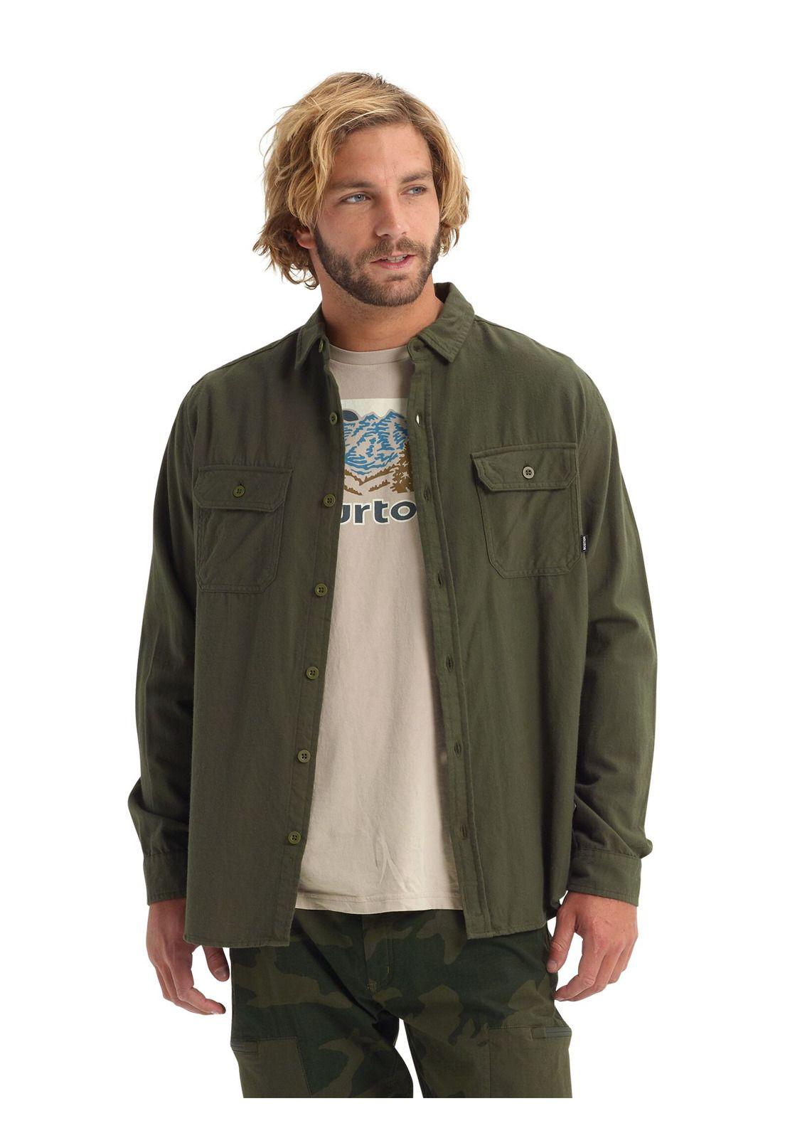 Camisa M/L Brighton Fore Hombre Verde Burton-0