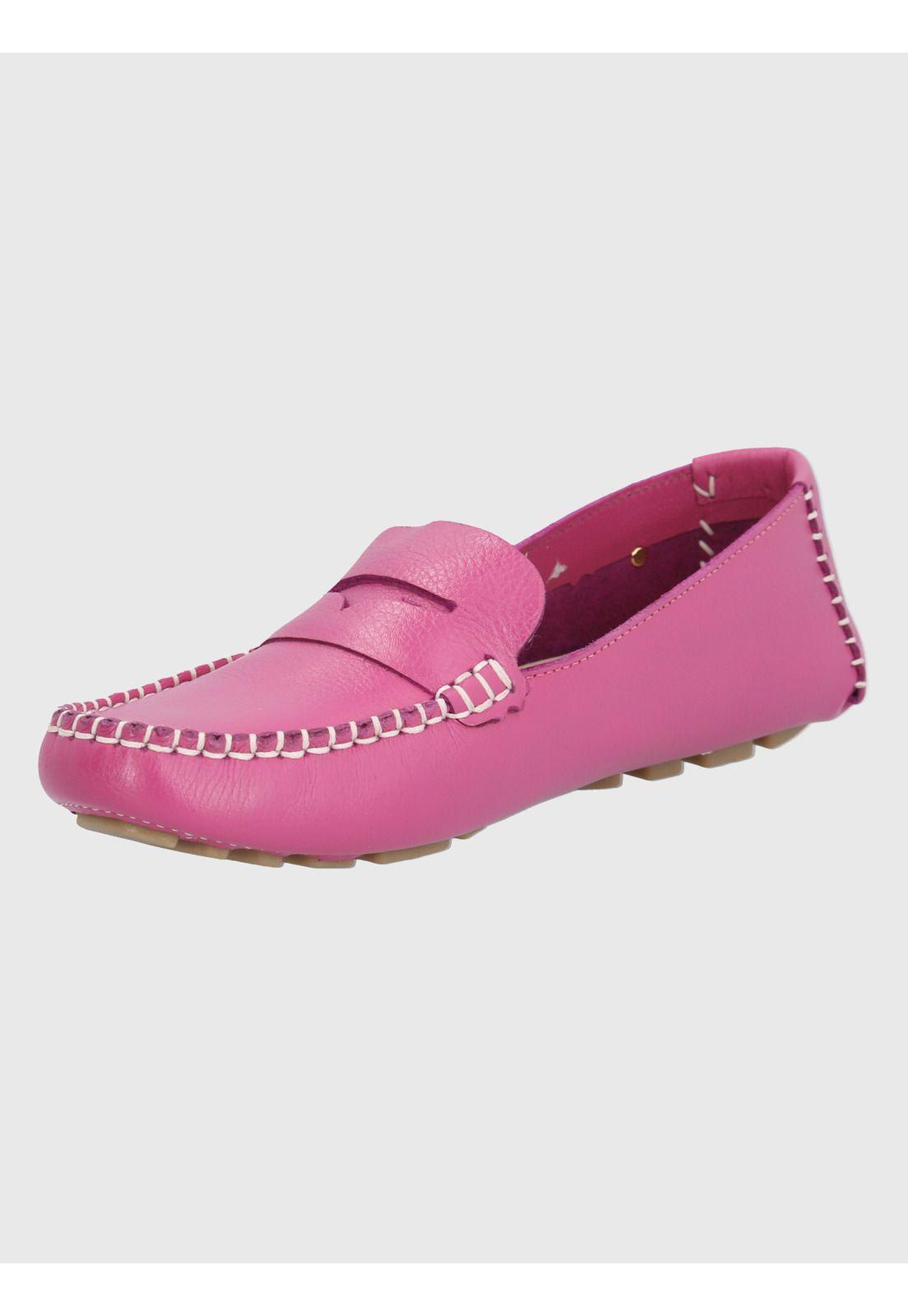 Mocasín Cuero Fucsia Mujer Domaso -3