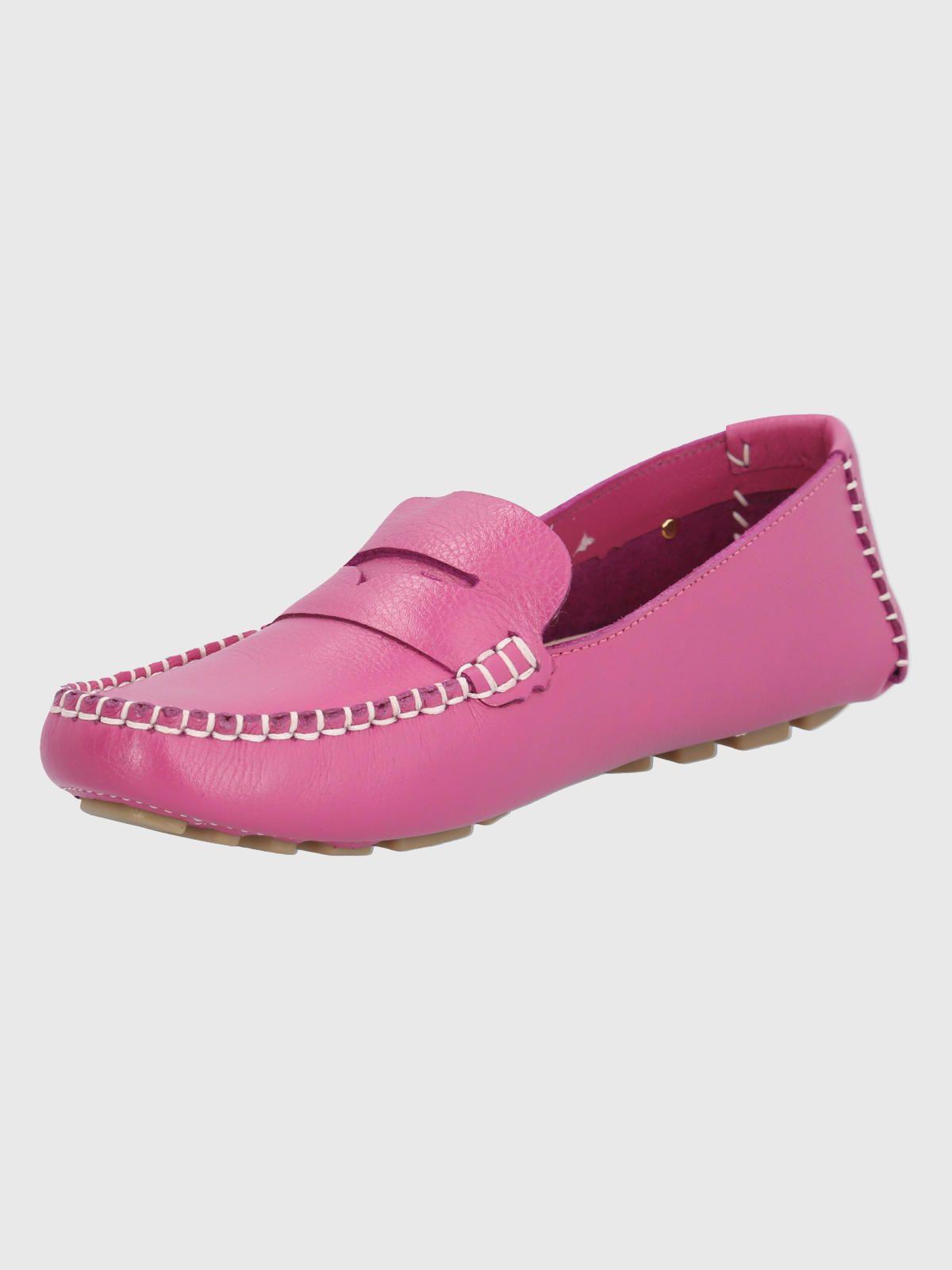 Mocasín Cuero Fucsia Mujer Domaso -3