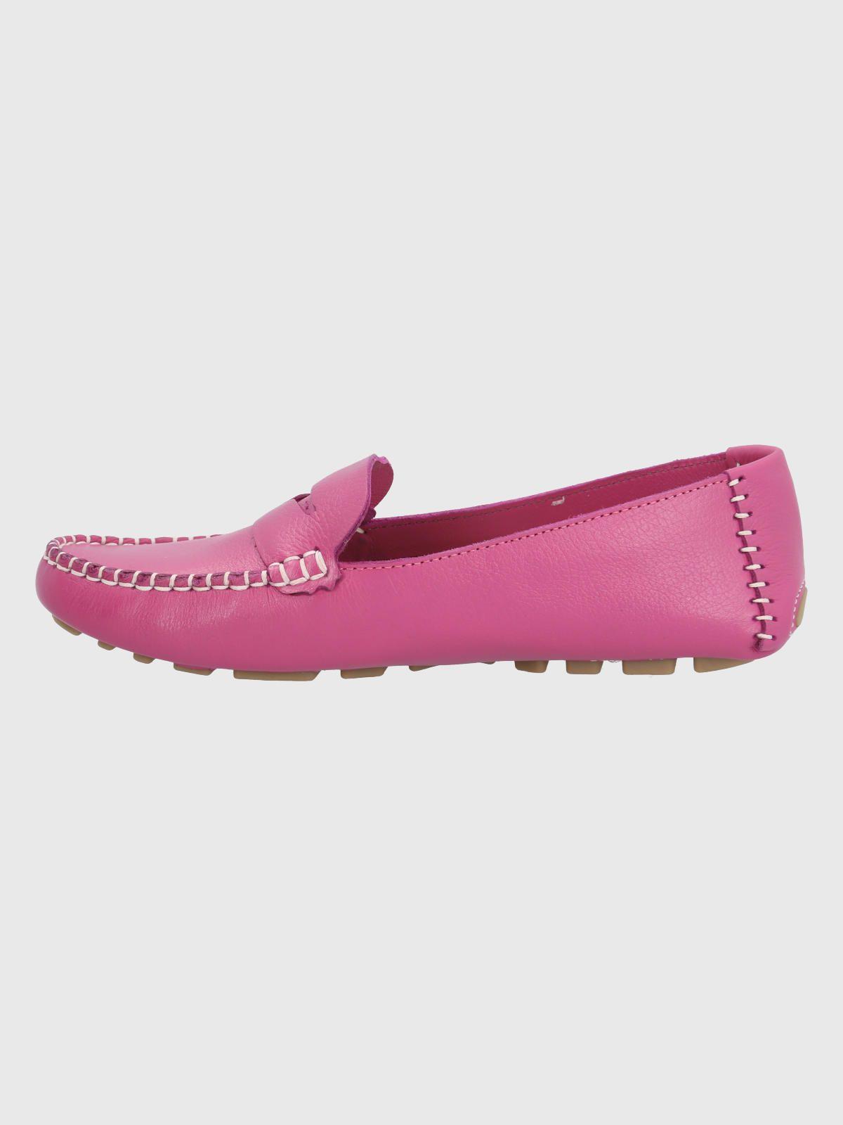 Mocasín Cuero Fucsia Mujer Domaso -4
