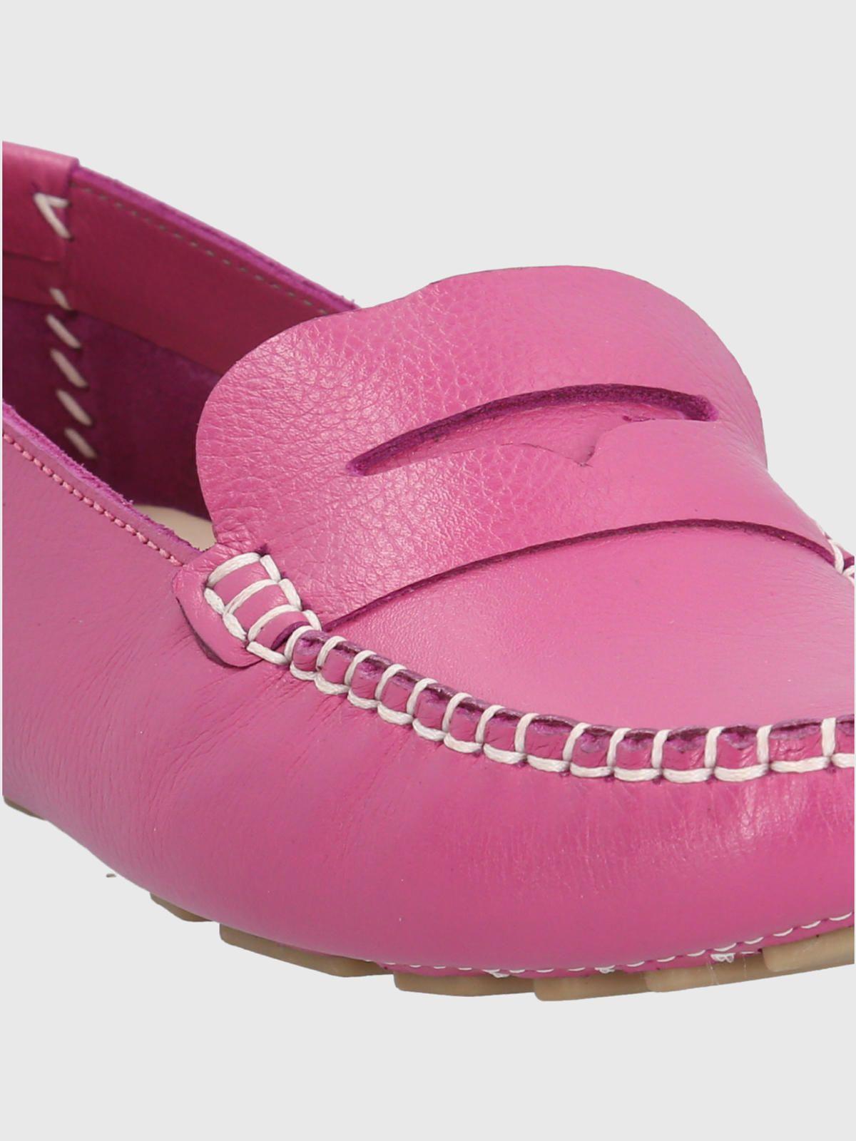 Mocasín Cuero Fucsia Mujer Domaso -6