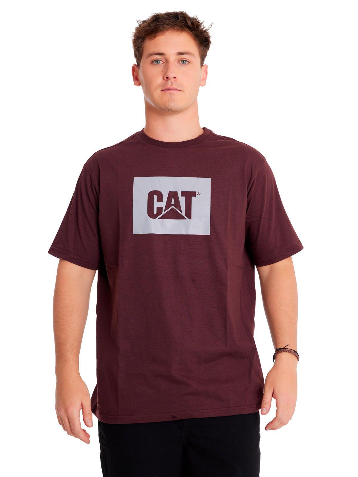 Polera Manga Corta Hombre Reflective Cat LogoBurdeo-4