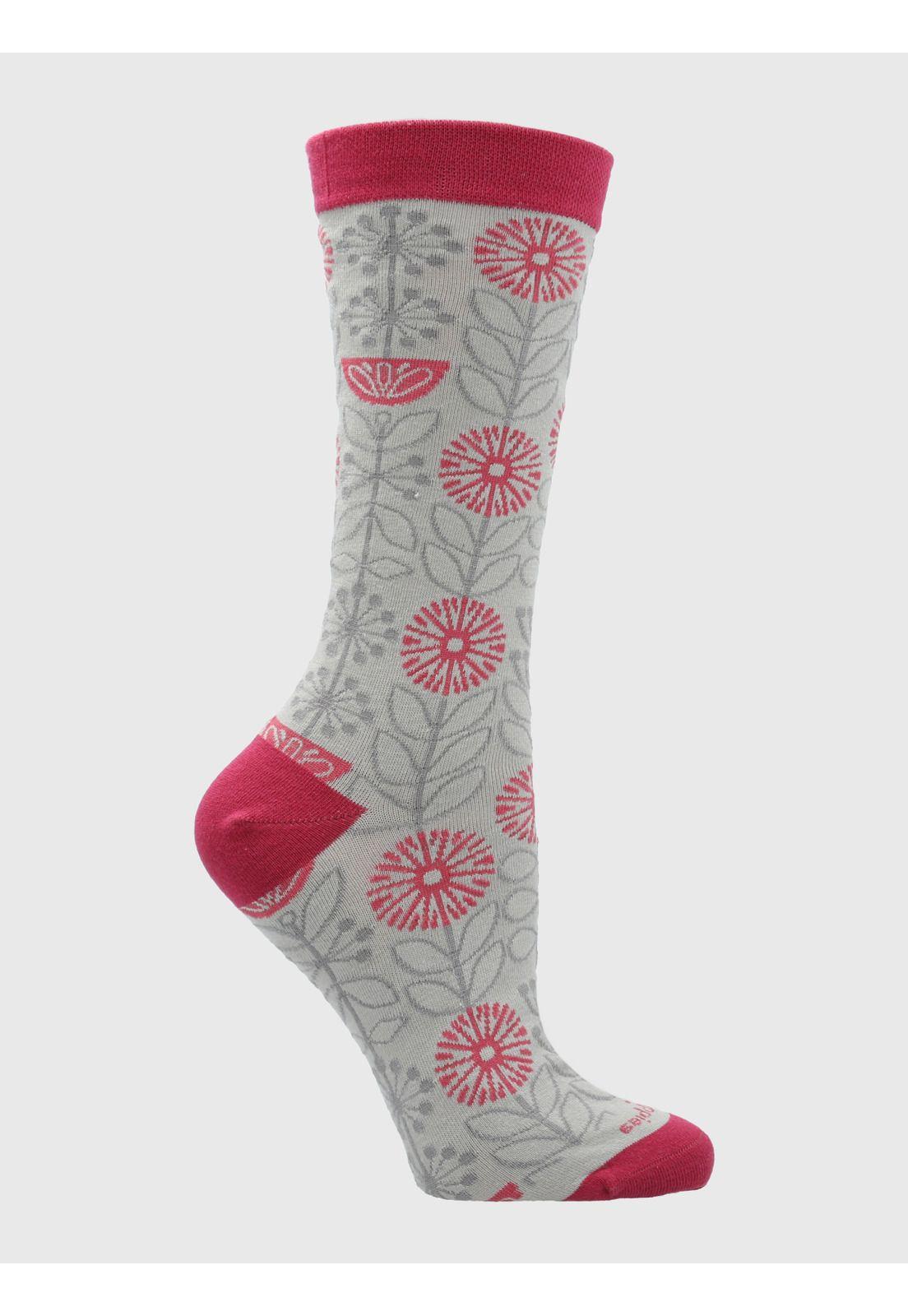 Calcetin Algodón Mujer C Cuff Domi Rosado-0