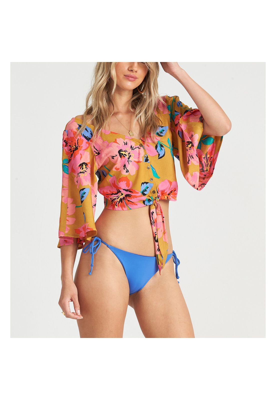 Blusa M/C  Sun Creek Mostaza Mujer-1