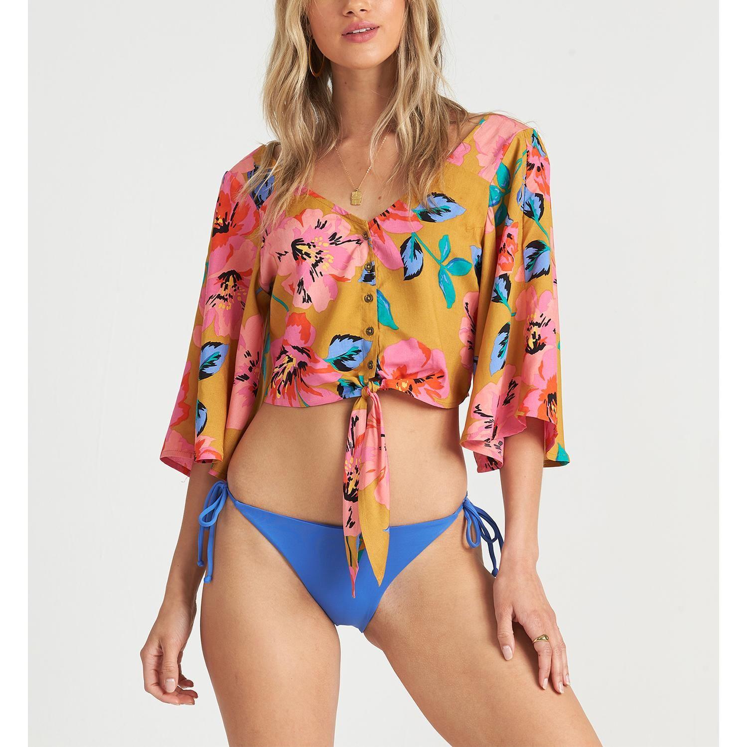 Blusa M/C  Sun Creek Mostaza Mujer-0