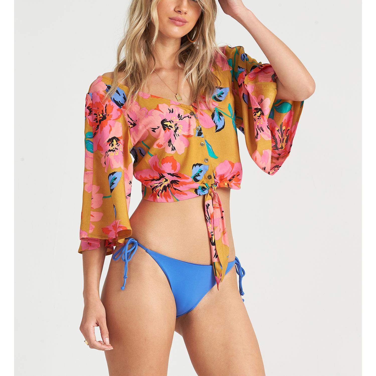 Blusa M/C  Sun Creek Mostaza Mujer-1