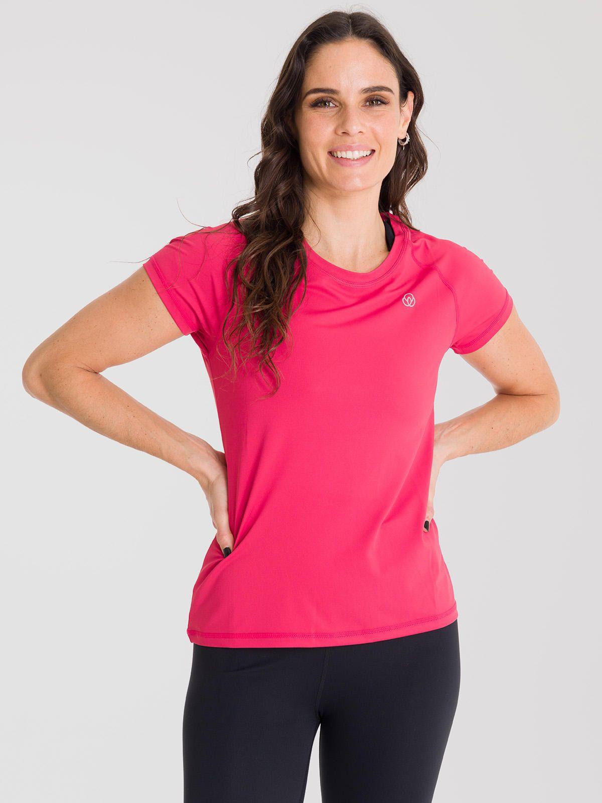 Polera deportiva Mujer Round Neck Roja-1
