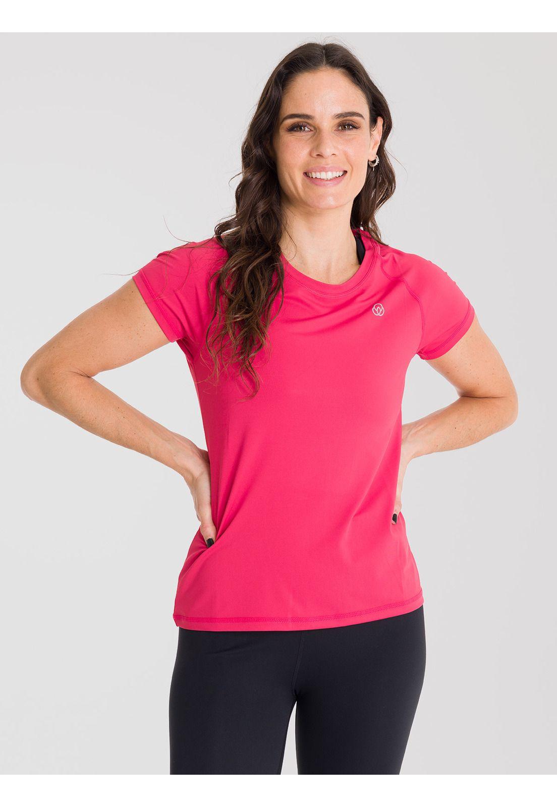 Polera deportiva Mujer Round Neck Roja.-1