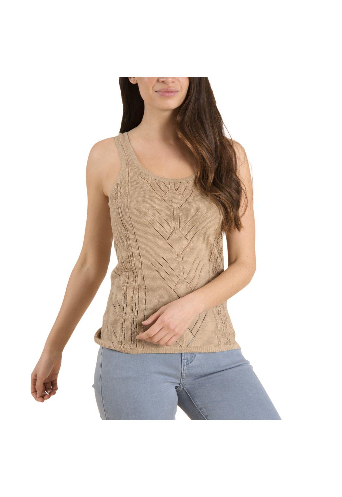 Polera Lino Orgánico Mujer Tristan Camel-0