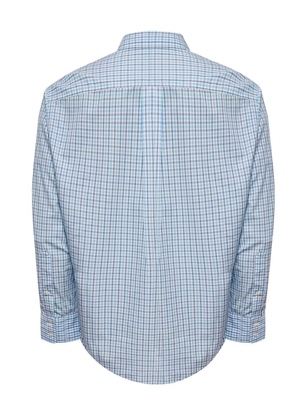 Camisa Libre de Arrugas Algodón Hombre Celeste-3