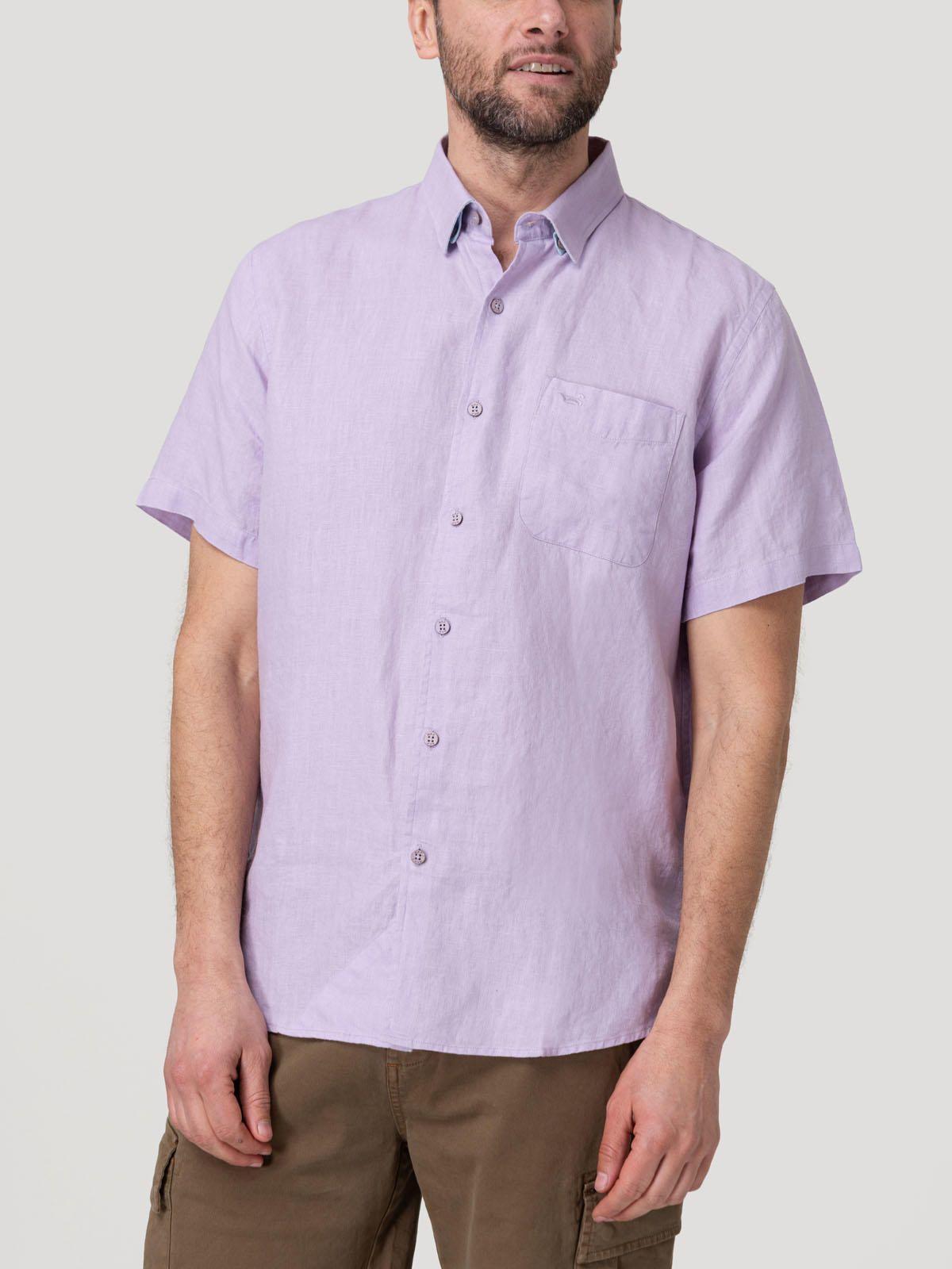 Camisa Lino Orgánico Hombre Linenshort Rosado-5