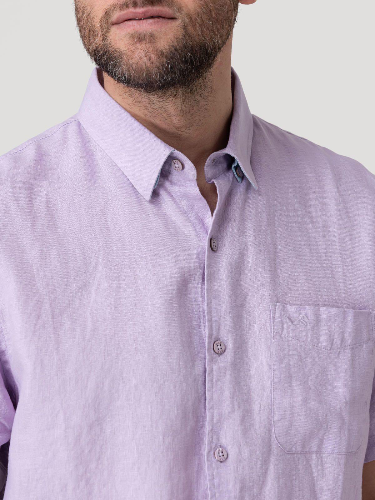Camisa Lino Orgánico Hombre Linenshort Rosado-7