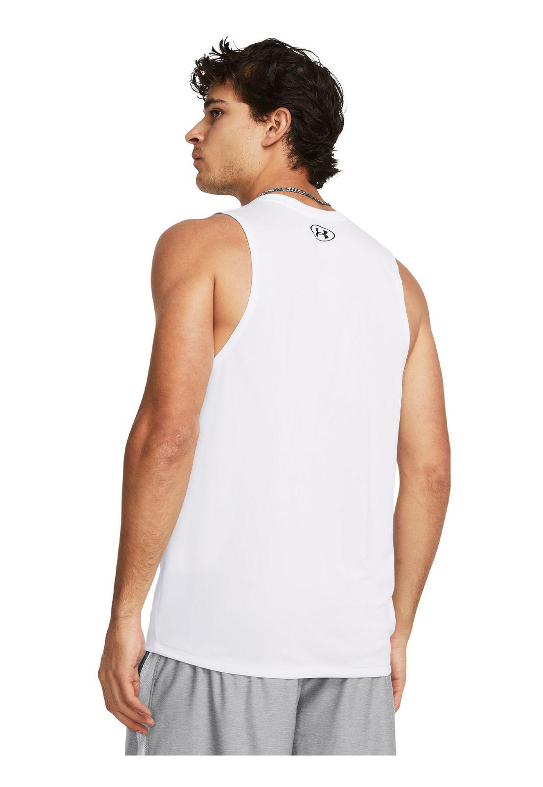 Polera sin mangas UA Tech hombre Blanco-4